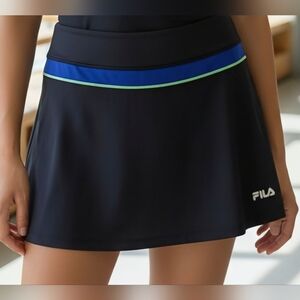 Fila Women's Black Skort Blue and Green Accent (SHO33)